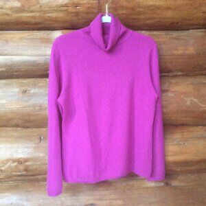Charter Club 2 Ply 100% Cashmere Pink Orchid Classic Turtleneck Sweater SZ Large